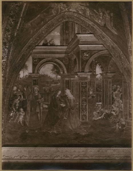 Bernardino di Betto detto Pinturicchio e collaboratori - Visitazione - Affresco - Città del Vaticano - Musei Vaticani - Appartamento Borgia - Sala dei Santi