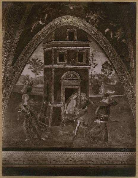 Bernardino di Betto detto Pinturicchio - Fuga di santa Barbara - Affresco - Città del Vaticano - Musei Vaticani - Appartamento Borgia - Sala dei Santi