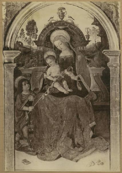 Bernardino di Betto detto Pinturicchio - Madonna con Bambino in trono e san Giovannino - Polittico di Santa Maria dei Fossi (part.) - Dipinto su tavola - Perugia - Galleria Nazionale dell'Umbria