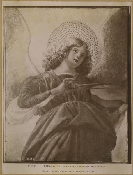 Melozzo da Forlì - Angelo con violino - Affresco - Roma - Basilica di san Pietro - Sagrestia dei Canonaci