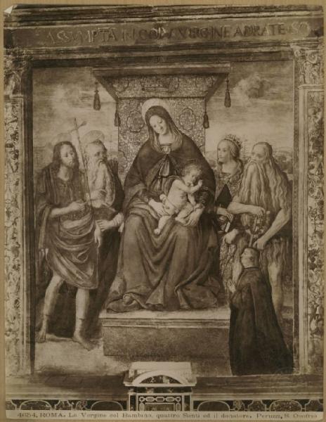 Peruzzi, Baldassarre - Madonna con Bambino, san Giovanni Battista, santo, santa Caterina d'Alessandria, sant'Onofrio e donatore - Dipinto - Roma - Chiesa di S. Onofrio al Gianicolo