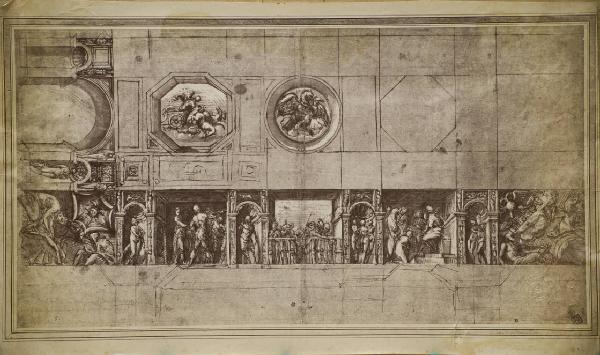 Bazzi, Giovanni Antonio detto Sodoma - Studio per decorazione di soffitto con scene mitologiche - Disegno - Parigi - Louvre - Département des Arts graphiques