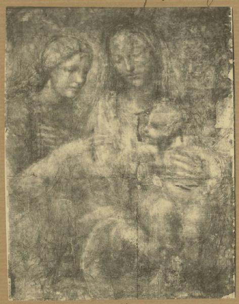 Bazzi, Giovanni Antonio detto Sodoma - Studio per matrimonio mistico di santa Caterina - Cartone preparatorio - Disegno