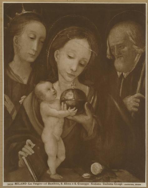 Maestro della Pietà di Stoccolma - Sacra Famiglia con santa Caterina d'Alessandria - Dipinto su tavola - Milano - Collezione B. Crespi di Milano