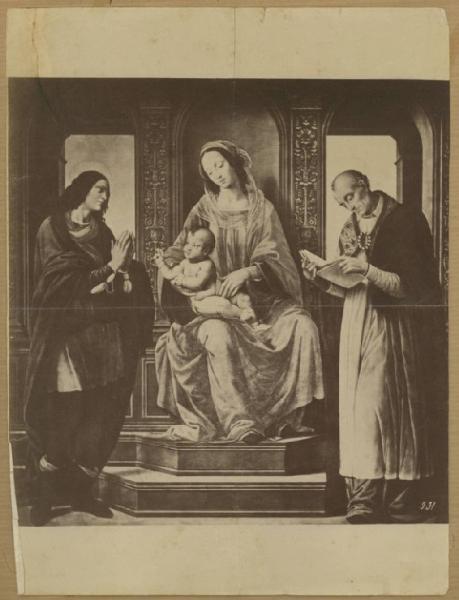 Lorenzo di Credi - Madonna con Bambino tra san Giuliano e san Nicola di Bari - Dipinto - Parigi - Louvre