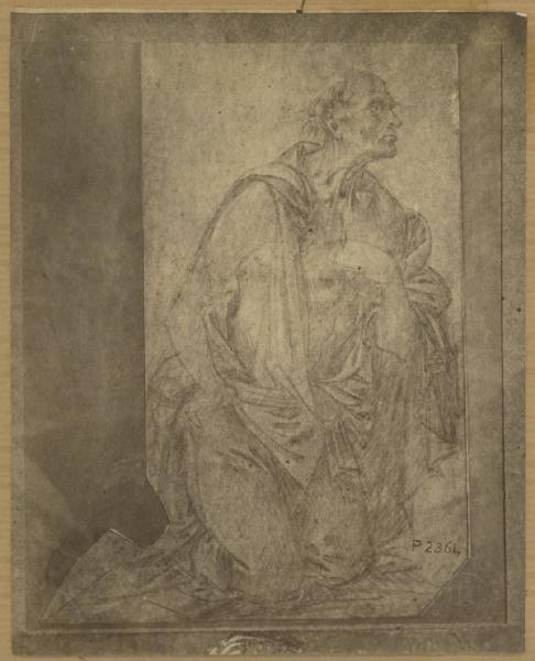 Figura di santo in ginocchio - Disegno