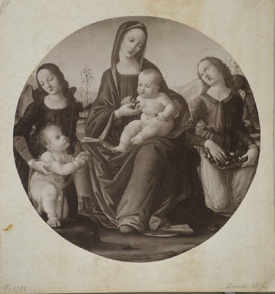 Lorenzo di Credi? - Madonna con Bambino e san Giovannino tra due angeli - Dipinto - Parigi - Collezione Charles Brunner