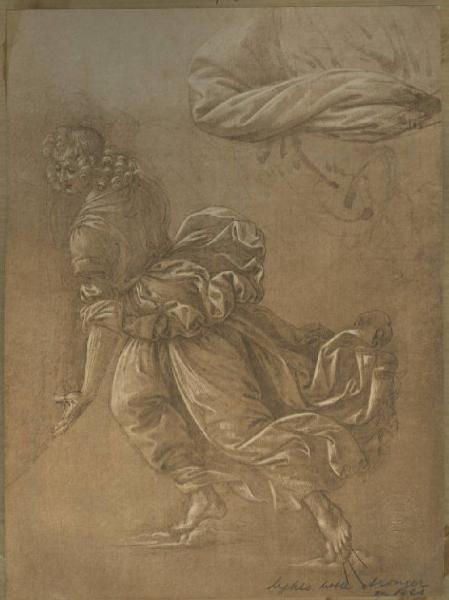 Pittore fiorentino seconda metà sec. XV - Studio per figura di angelo - Disegno