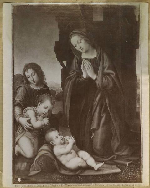 Sogliani, Giovanni Antonio - Adorazione del Bambino con san Giovannino e un angelo - Dipinto su tavola - Palermo - Chiesa di Sant'Ignazio all'Olivella