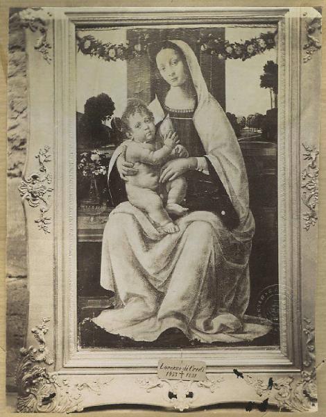 Lorenzo di Credi - Madonna con Bambino in trono - Dipinto - Tempera e olio su tavola - Mainz - Landesmuseum