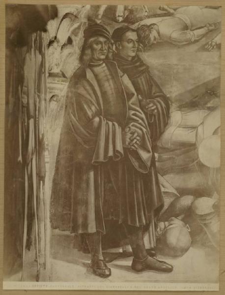 Signorelli, Luca - Autoritratto e ritratto di Beato Angelico - Predicazione e fatti dell'Anticristo (part.) - Affresco - Orvieto - Duomo - Cappella di san Brizio