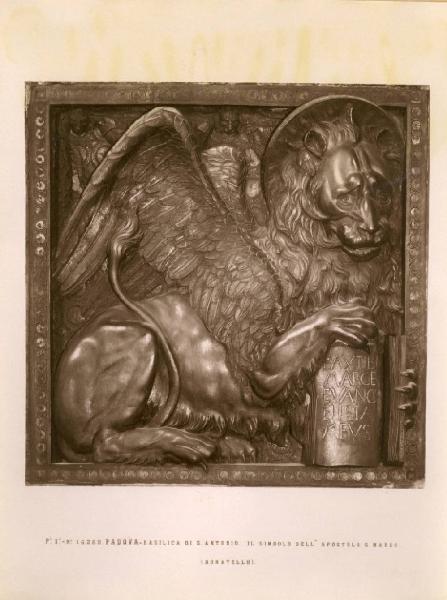 Donatello - Simbolo di san Marco Evangelista: leone - Scultura in bronzo - Rilievo - Padova - Basilica di Sant'Antonio (Basilica del Santo) - Altare del Santo