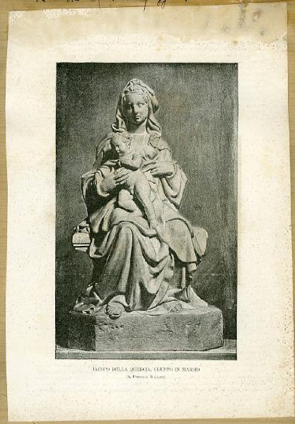 Jacopo della Quercia - Madonna con Bambino - Scultura in marmo - Bologna - Basilica di San Petronio - Porta Maggiore - Lunetta