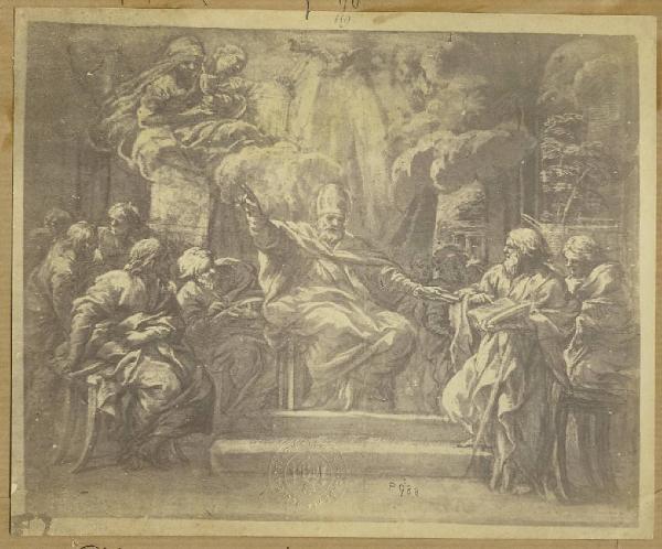 Pietro da Cortona? - Allegoria del cattolicesimo - Disegno