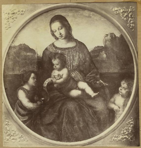 Sanzio, Raffaello - Madonna con Bambino, san Giovannino e un santo bambino (Madonna Terranova) - Dipinto - Olio su tavola - Berlino - Staatliche Museen - Gemäldegalerie