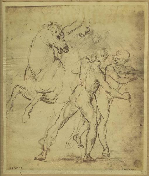 Sanzio, Raffaello - Studio per scena di battaglia - Disegno - Venezia - Galleria dell'Accademia