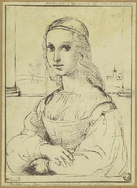 Sanzio, Raffaello - Ritratto di donna - Studio per la Dama con l'unicorno - Disegno - Parigi - Museo del Louvre - Département des Arts graphiques