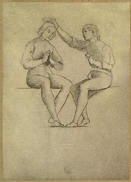 Sanzio, Raffaello - Studio su un modello per l'Incoronazione della Vergine - Disegno - Lille - Musèe Lille - Collection Wicar