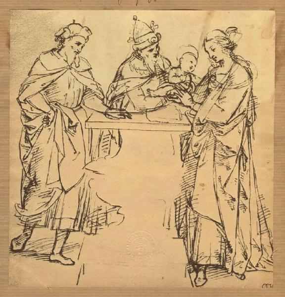 Sanzio, Raffaello - Studio per Presentazione di Gesù al Tempio - Disegno - Oxford - Ashmolean Museum