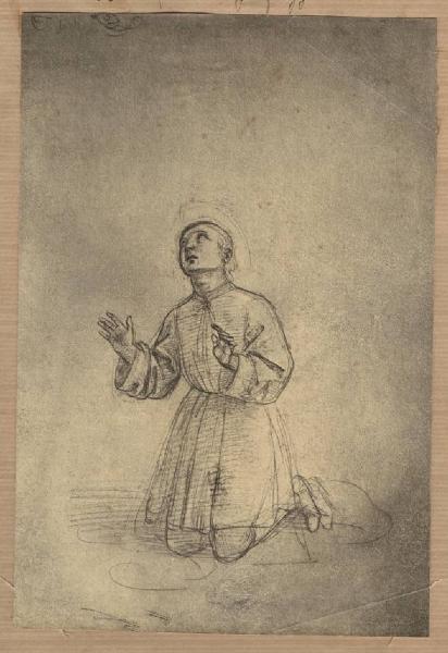 Sanzio, Raffaello - Studio per figura maschile inginocchiata - Disegno - Oxford - Ashmolean Museum