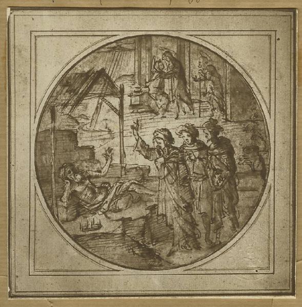 Lippi, Filippino - Storie di Giobbe, Visitazione - Disegno