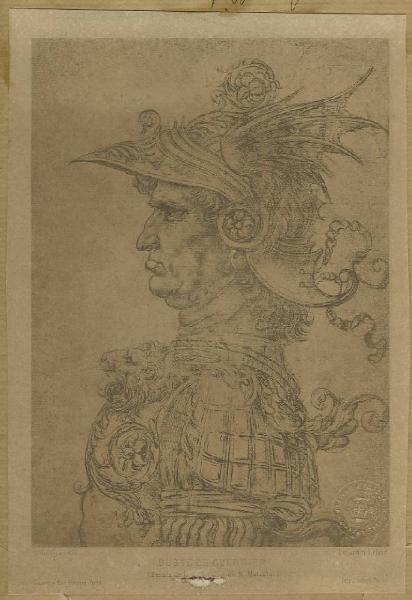 Leonardo da Vinci - Busto di guerriero di profilo - Disegno - Londra - British Museum - Department of Prints and Drawings