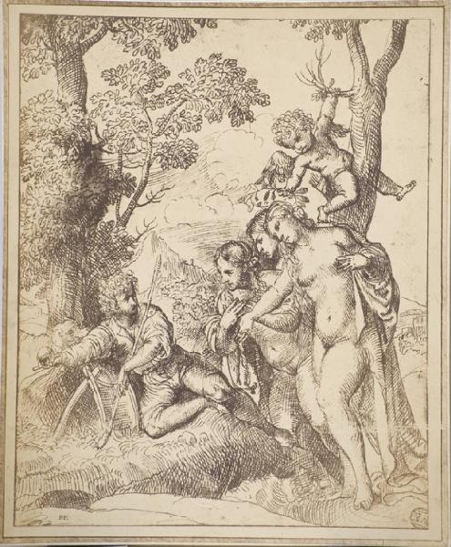 Campagnola, Domenico - Il giudizio di Paride - Disegno - Parigi - Museo del Louvre - Département des Arts graphiques