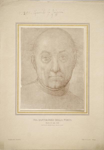 Bartolomeo della Porta detto Fra' Bartolomeo - Studio di testa virile - Disegno - Londra - Collezione Mond