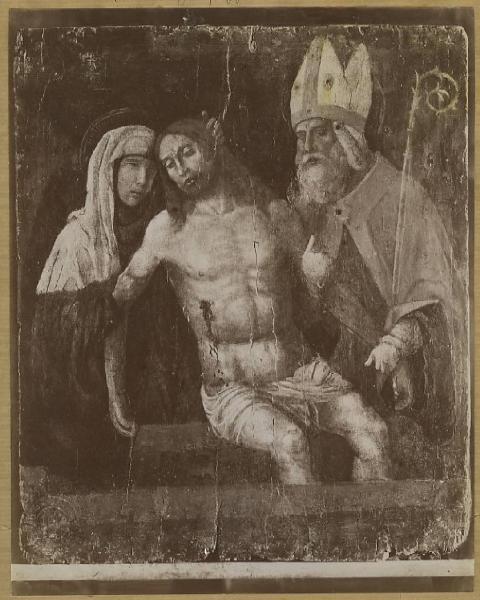 Pietà con santo Vescovo - Dipinto su tavola - Milano - Proprietà Bernasconi