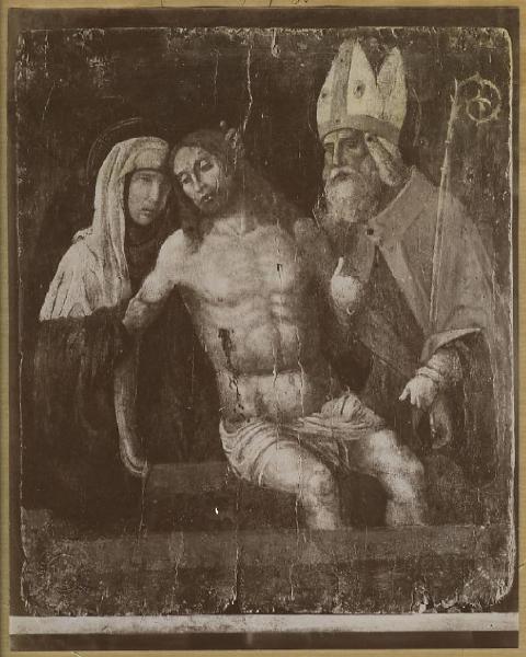 Pietà con santo Vescovo - Dipinto su tavola - Milano - Proprietà Bernasconi