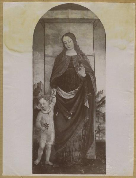 Pittore lombardo fine XV inizio XVI sec. - Madonna con Bambino - Dipinto