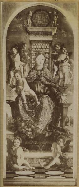 Butinone, Bernardino - Madonna con Bambino in trono e angeli - Dipinto su tavola - Milano - Raccolta Duca Scotti