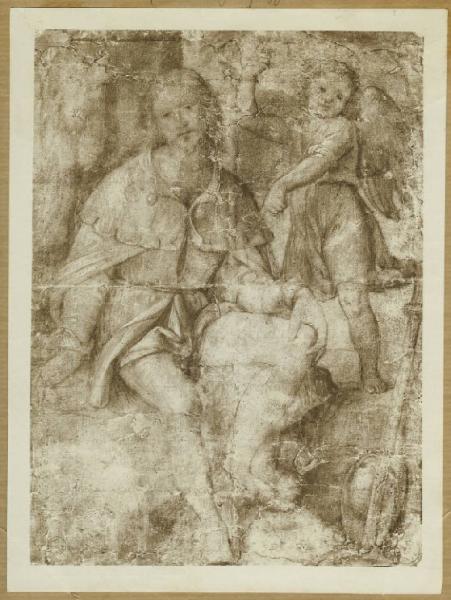 Luini, Bernardino - San Rocco con angelo - Disegno - Firenze - Uffizi - Gabinetto dei Disegni e delle Stampe