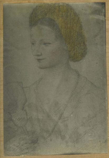 Luini, Bernardino - Studio per il ritratto di Ippolita Bentivoglio (Ritratto femminile) - Disegno - Vienna - Albertina