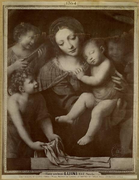 Luini, Bernardino - Madonna con Bambino dormiente e tre angeli - Dipinto su tela - Parigi - Museo del Louvre