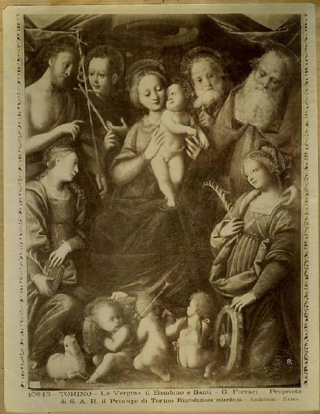 Lanino, Bernardino - Madonna con Bambino in trono tra santi e angeli - Dipinto su tavola - Torino - Proprietà del Principe di Torino