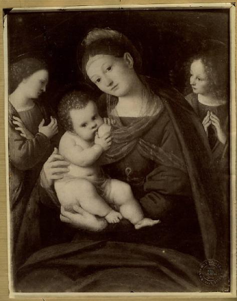 Lanino, Bernardino - Madonna con Bambino tra due angeli (Madonna del latte e angeli) - Dipinto su tavola