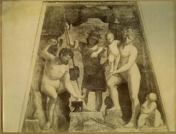 Luini, Bernardino - Vulcano forgia le ali di Cupido - Affresco trasportato su tela - Parigi - Museo del Louvre