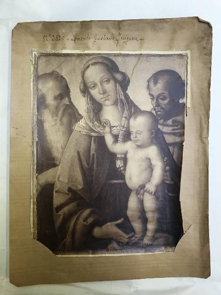 Antonio del Massaro detto Pastura - Madonna con Bambino tra san Girolamo e san Francesco d'Assisi - Dipinto su tavola - Parigi - Proprietà Gentili