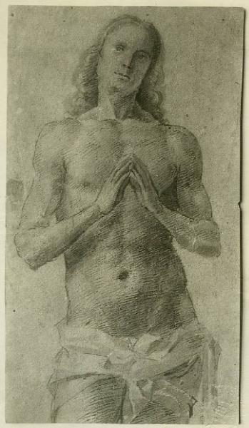 Artista belliniano fine sec. XV inizio sec. XVI - Studio per una figura di Cristo - Disegno