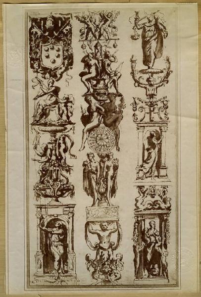 Giovanni da Udine - Studio per motivi decorativi degli arazzi con gli atti degli apostoli - Disegno