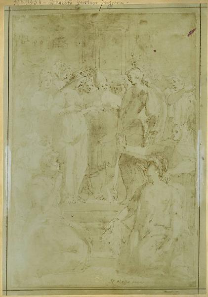 Chimenti, Jacopo detto Jacopo da Empoli - Sposalizio di san Lorenzo (copia da Rosso Fiorentino) - Disegno - Firenze - Uffizi - Gabinetto dei Disegni e delle Stampe