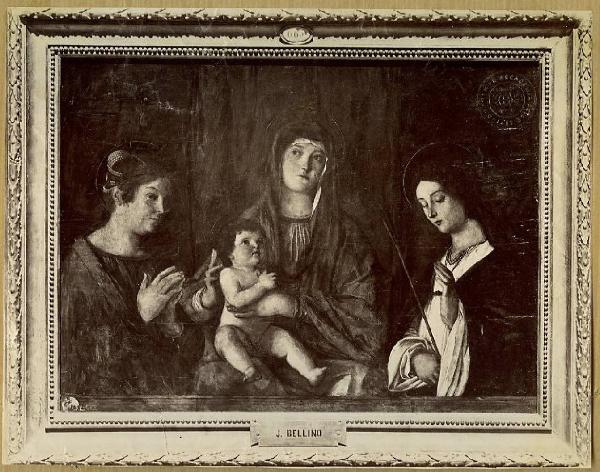 Bellini, Giovanni - Madonna con Bambino tra santa Caterina d'Alessandria (o Maddalena) e sant'Orsola - Dipinto su tavola - Madrid - Prado