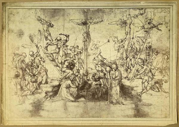Autore fiorentino sec. XVI - Crocifissione - Studio - Disegno