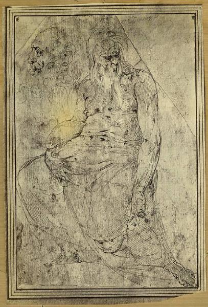 Franco, Giovanni Battista - Studio per figura intera e testa di Mosè - Disegno