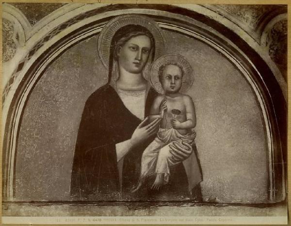 Giovanni di Bartolomeo Cristiani - Madonna con Bambino - Affresco - Pistoia - Chiesa di San Francesco