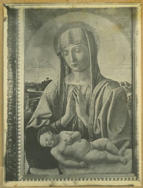 Bellini, Giovanni - Madonna in adorazione del Bambino dormiente (Madonna Davis) - Dipinto - Tempera su tavola