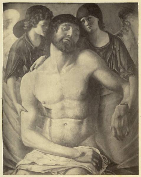 Bellini, Giovanni - Cristo in pietà sorretto da angeli - Dipinto - Tempera su tavola - Berlino - Staatliche Museen - Gemäldegalerie