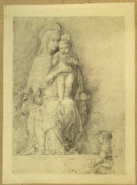 Mantegna, Andrea - Madonna con Bambino e un angelo - Disegno - Londra - British Museum - Department of Prints and Drawings