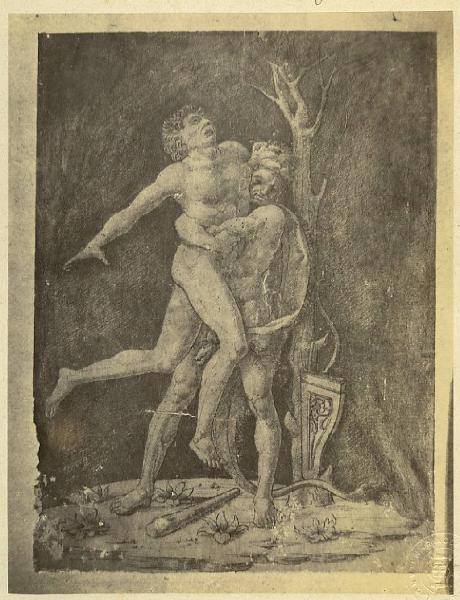 Disegnatore italiano seconda metà sec. XV - Ercole e Anteo - Disegno?